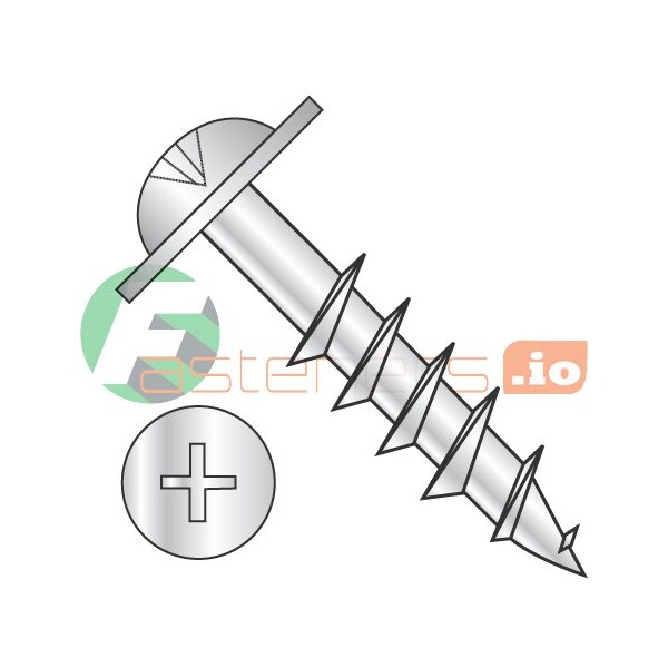 Newport Fasteners Wood Screw, #8, 2-1/2 in, Zinc Plated Steel Flange Round Head Phillips Drive, 3000 PK 369960 - main
